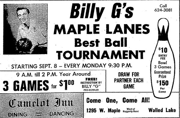 Mr. Bs Camelot Inn (Maple Lanes, Shadow Fax, Olde World Market) - Aug 1969 (newer photo)